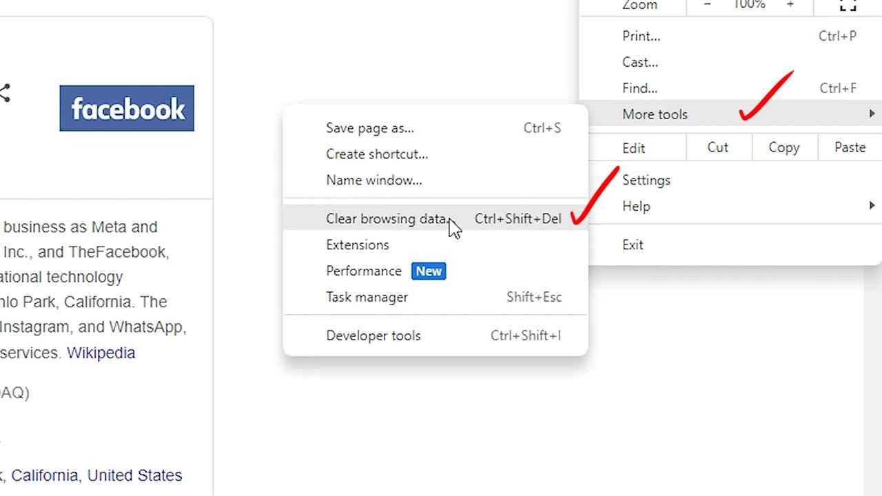 Click the Clear browsing data in browser
