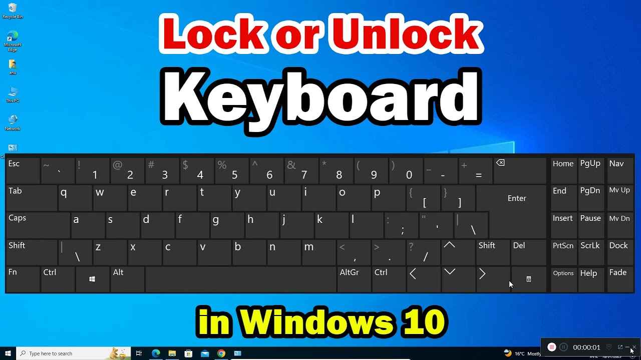 How to Lock - Unlock Keyboard in windows 10 PC or Laptop