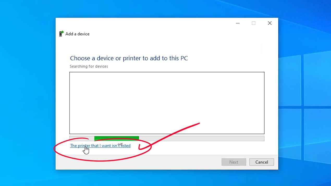 The printer that I want isnt listed