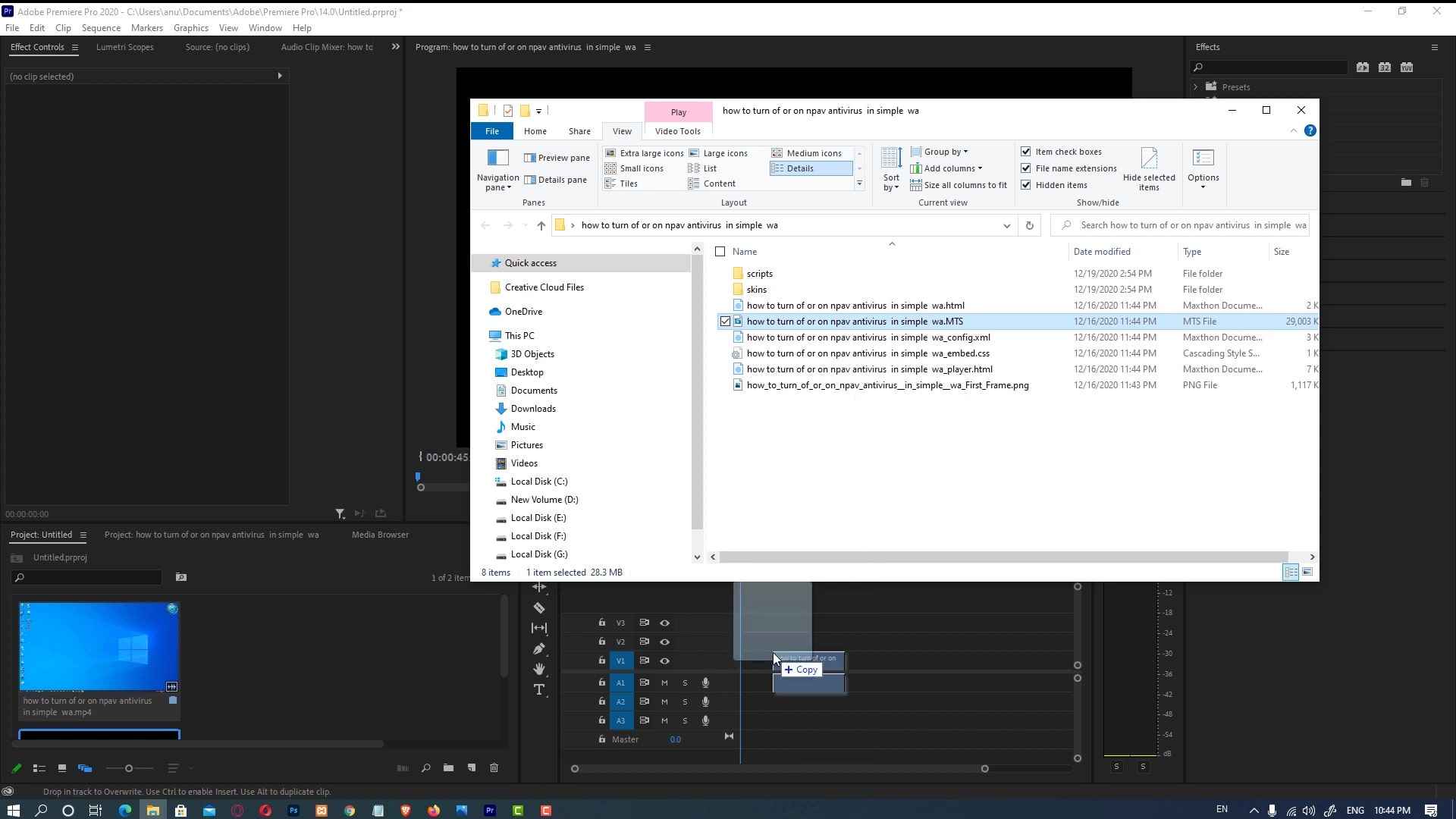 drag video file or just Import it to Adobe Premiere Pro