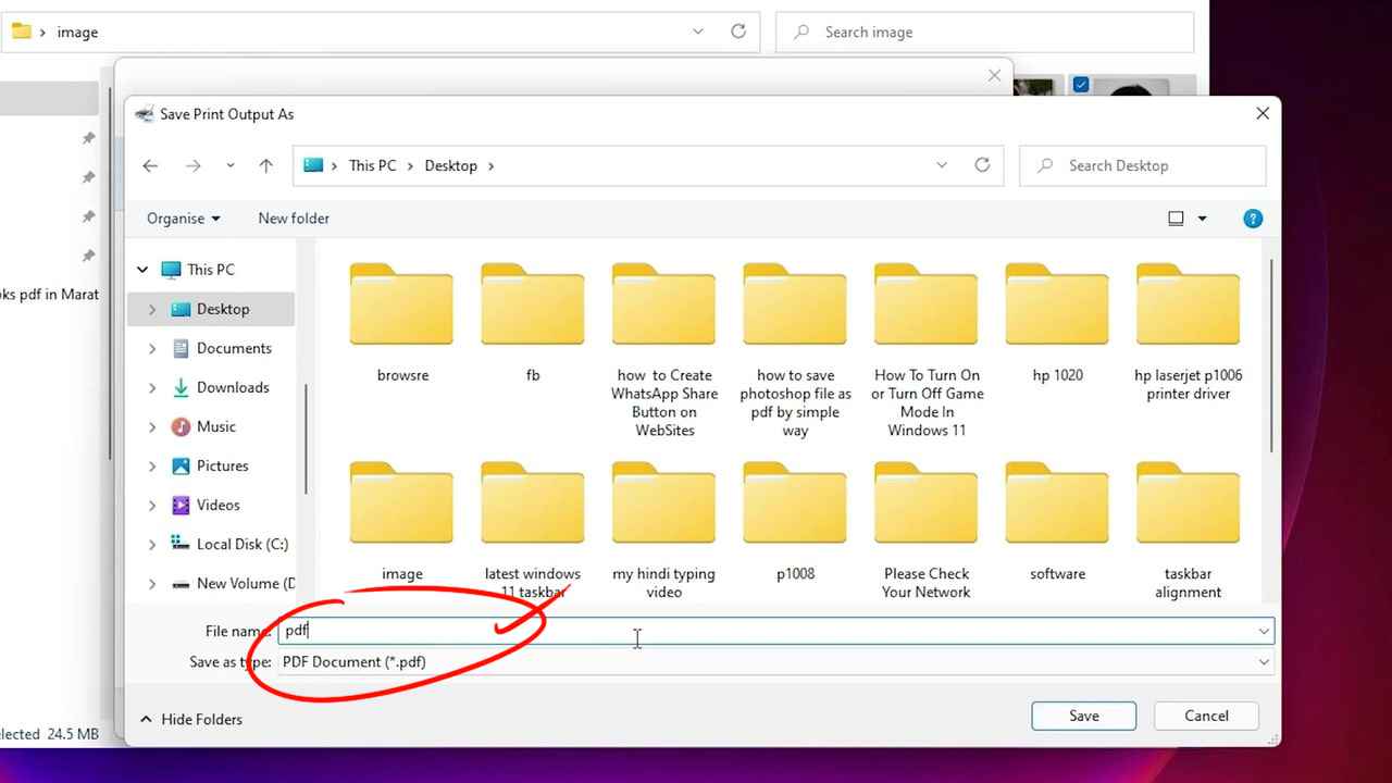 save your image to PDF on your PC