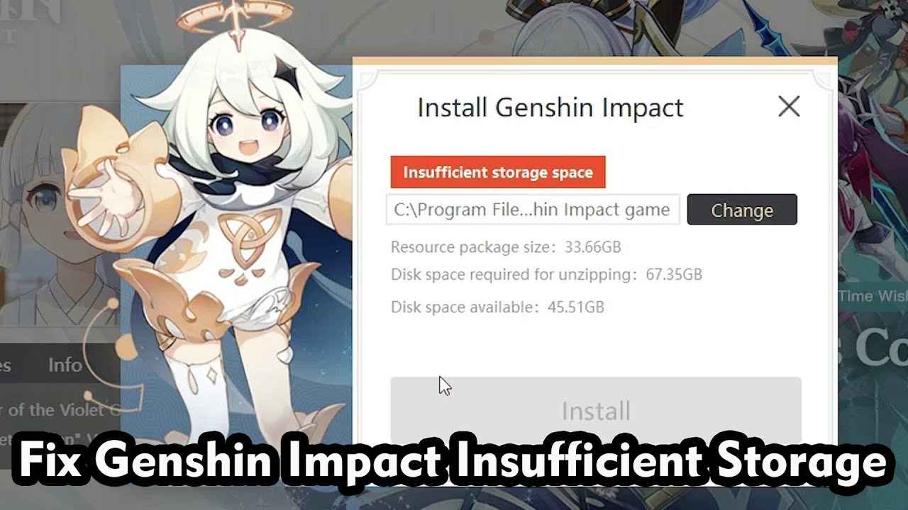 How to Fix Genshin Impact Insufficient Storage Error in Windows Pc or Laptop