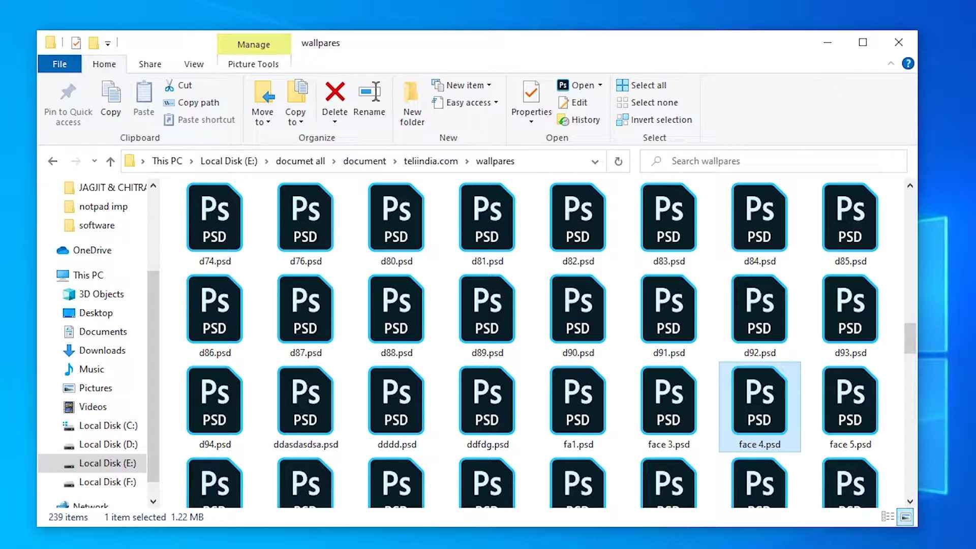 Photoshop PSD files Thumbnail Previews Not Showing in Windows
