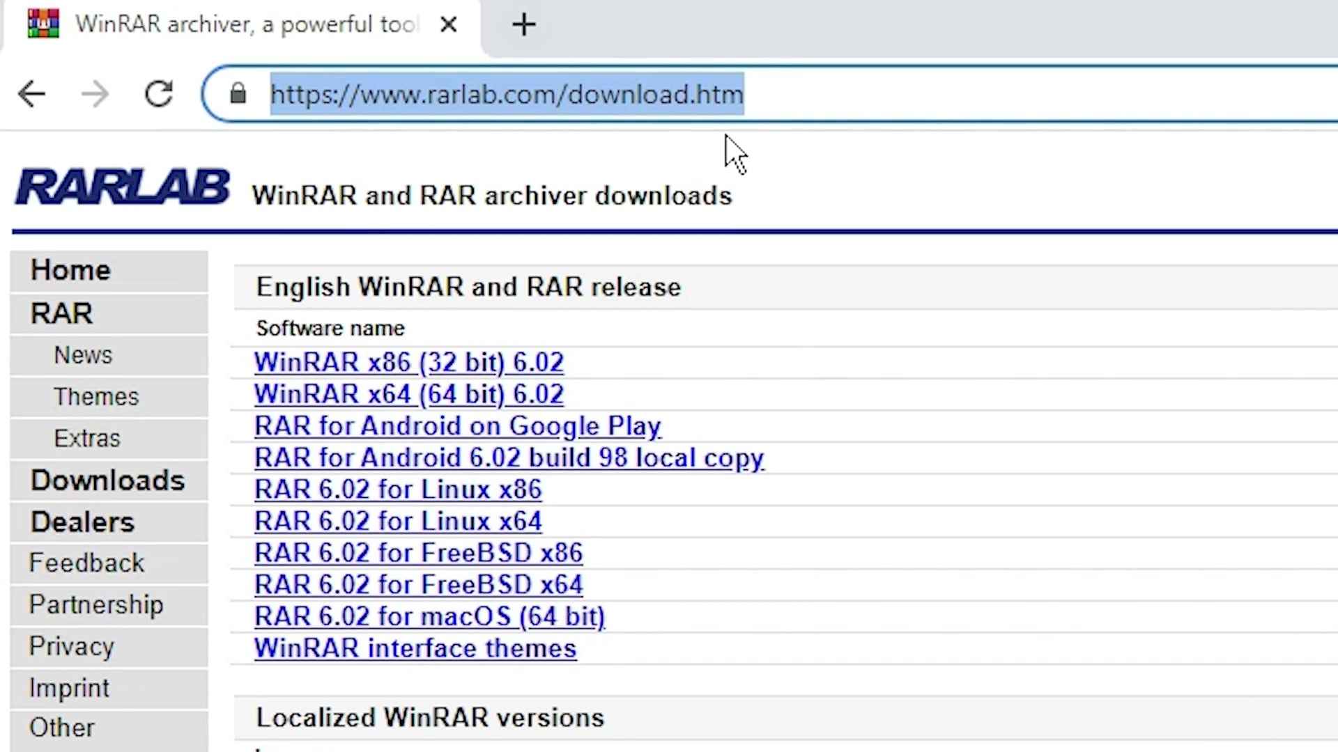 WinRAR and RAR archiver Software downloads