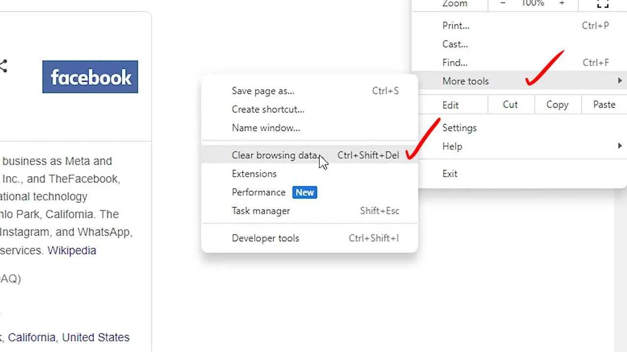 Click the Clear browsing data in browser