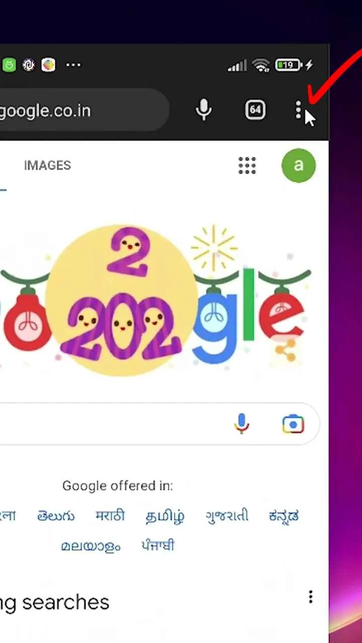 Click the three-dot icon at the top-right corner in Google Chrome browser