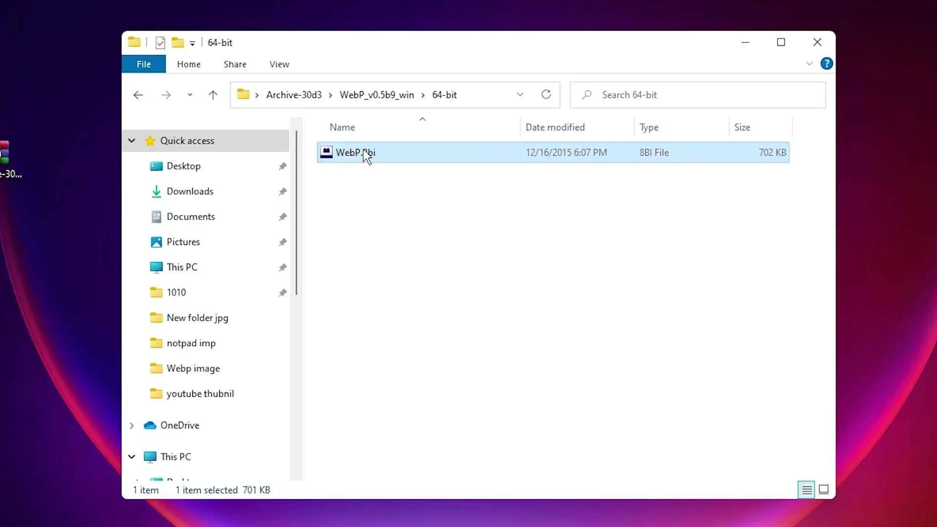 Photoshop WebP Plugin file WebP.8bi