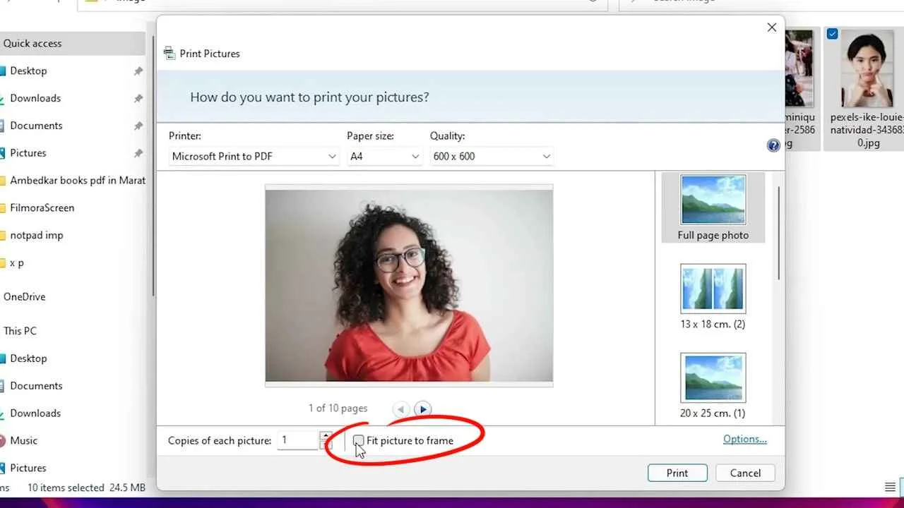 do not Want any crop in Image Then UnCheck Fit picture to frame
